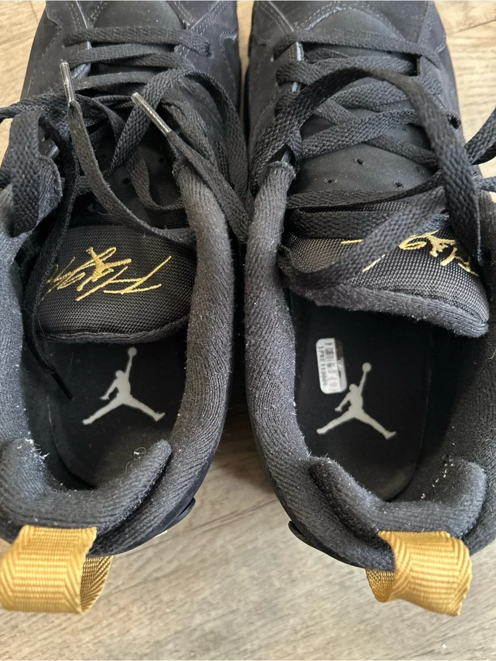 Nike Air Jordan 7 Retro Black Gold Men’s Basketball Shoes – Size 9